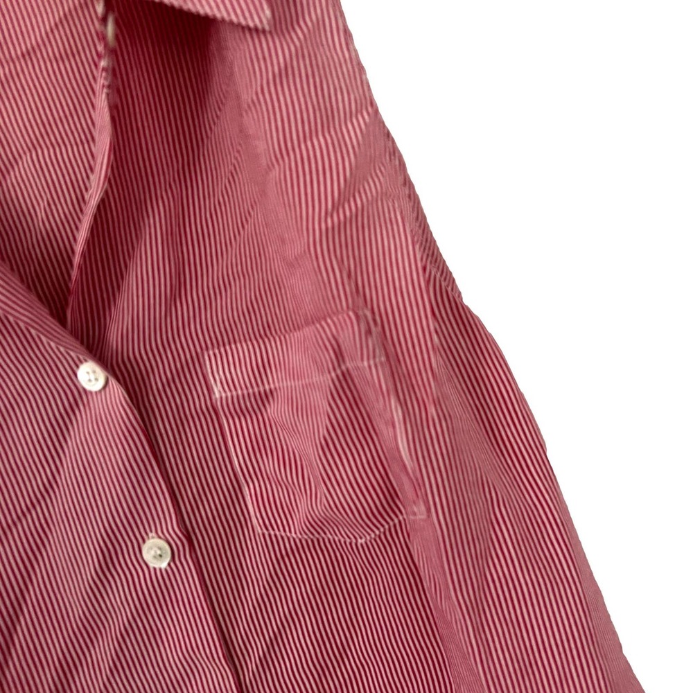 Equipment Femme White & Red Micro Stripe Sleeveless Button Down Blouse Large EUC - Picture 4 of 8